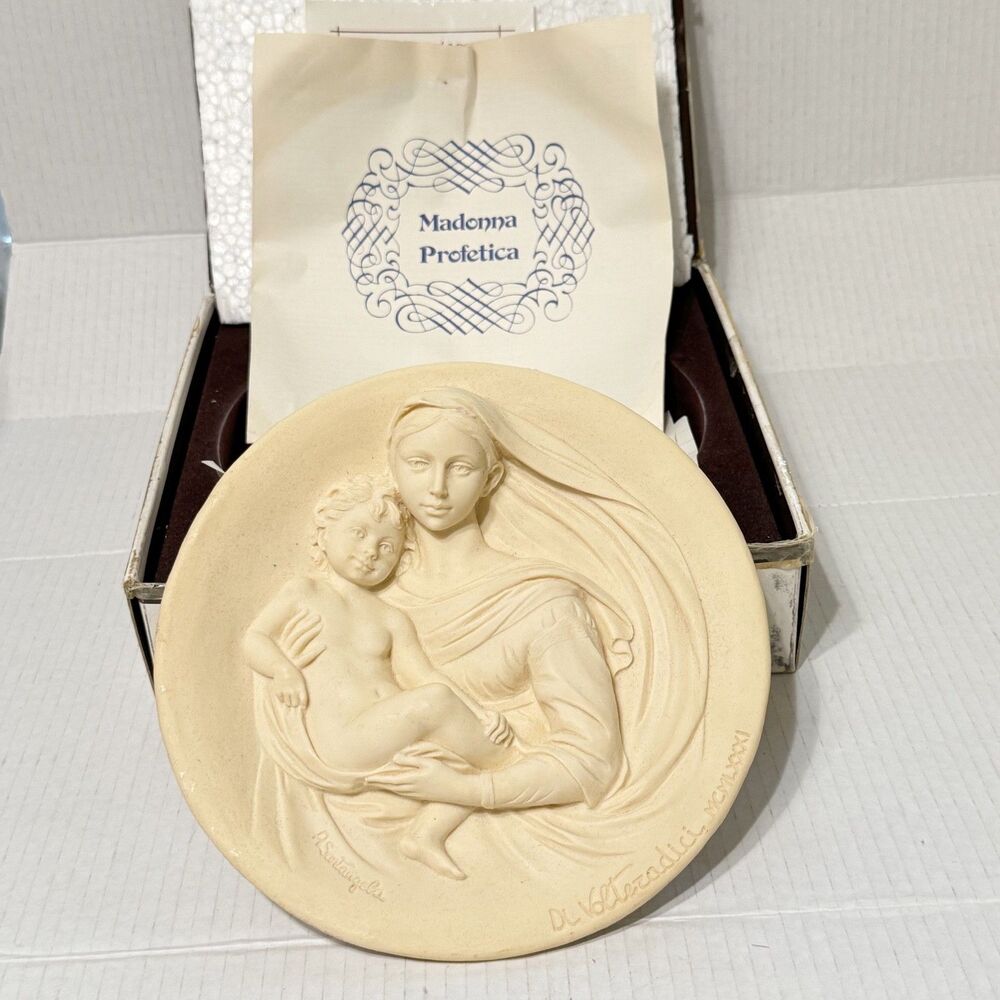 MADONNA Profetica Alabaster Plaq. Studio Dante Di Volteradici Alberto Santangela